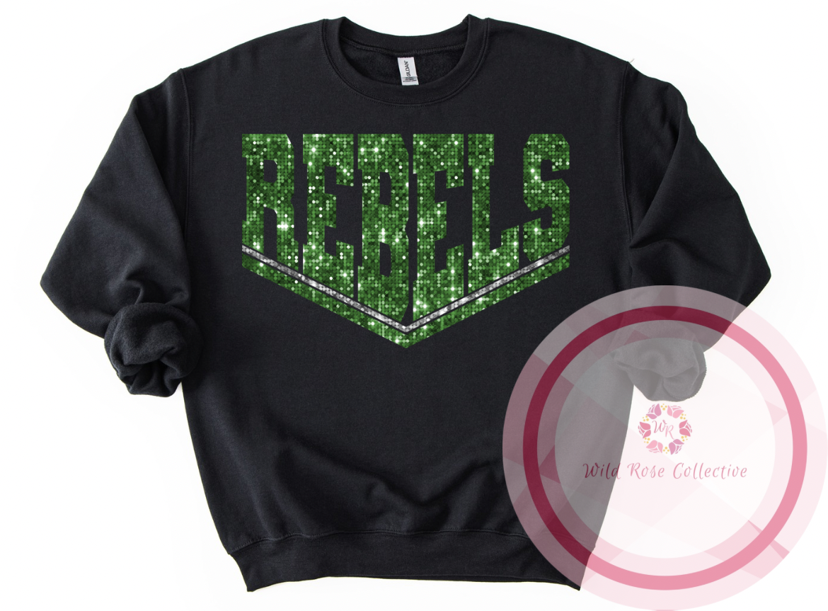 Rebels Dual Line Faux Sequins Sweatshirt