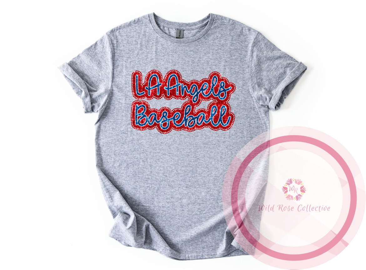 LA Angels Dotted Glitter Tshirt