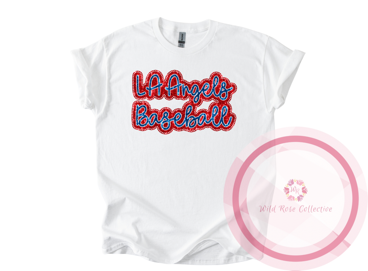 LA Angels Dotted Glitter Tshirt