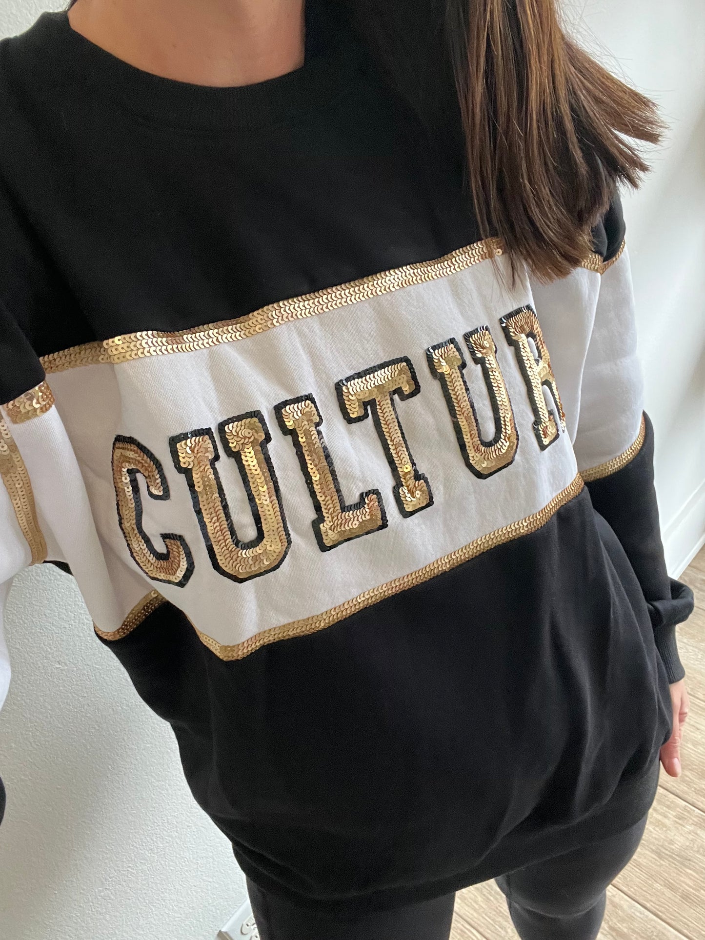 *PREORDER* Culture Sequin Color Block Sweatshirt
