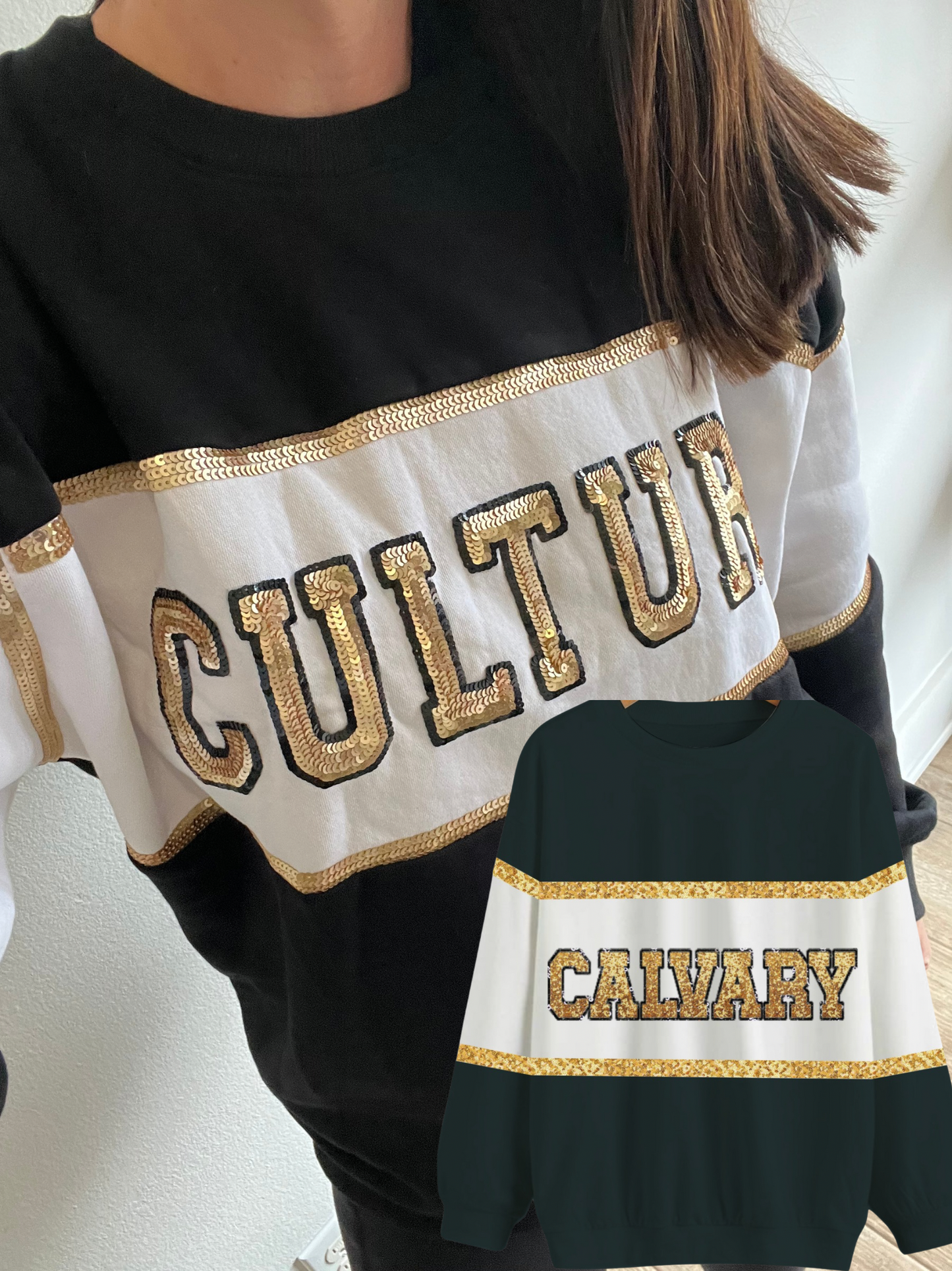 *PREORDER* Calvary Color Block Sequin Sweatshirt