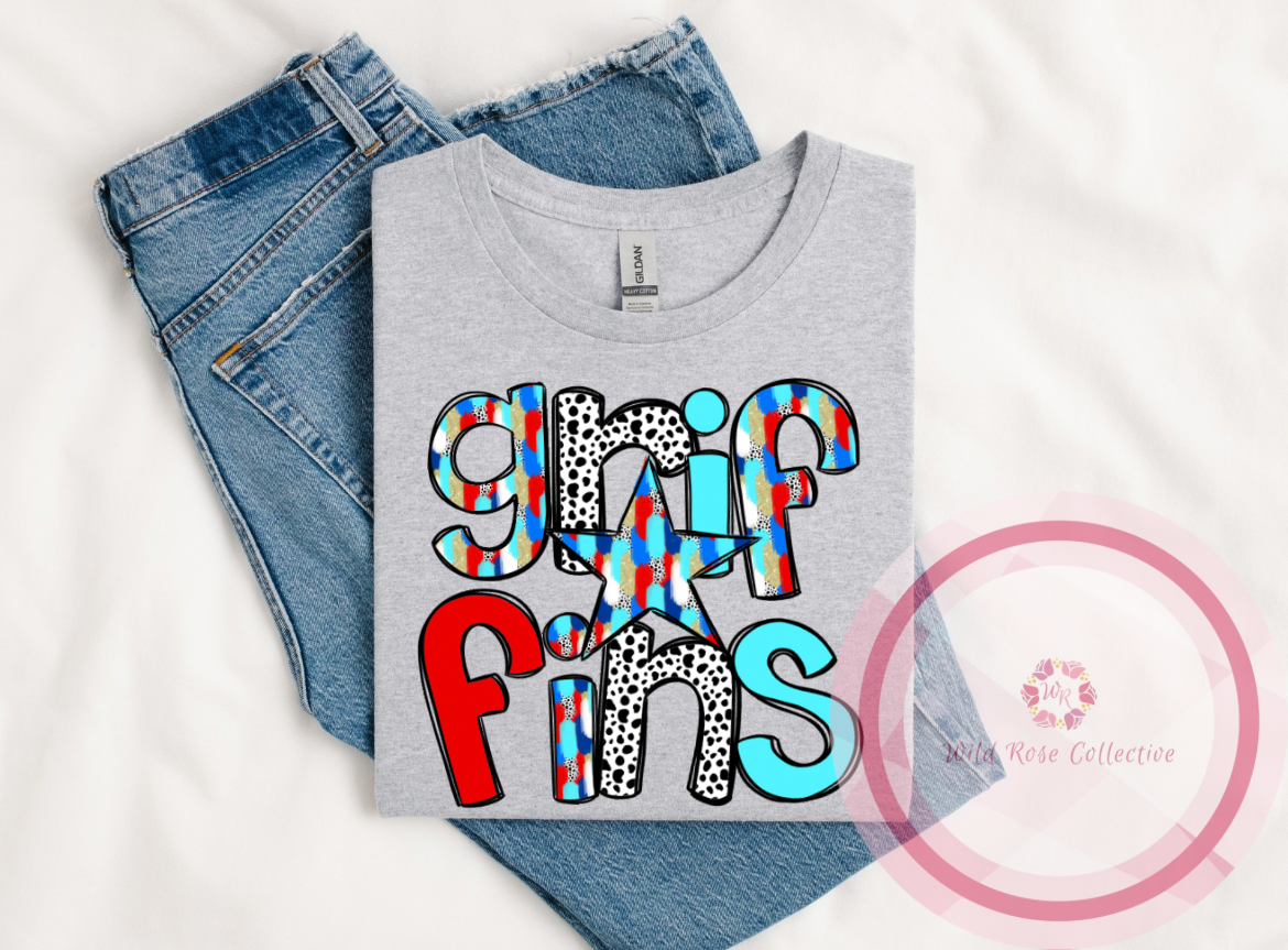 Griffins doodle letters tshirt