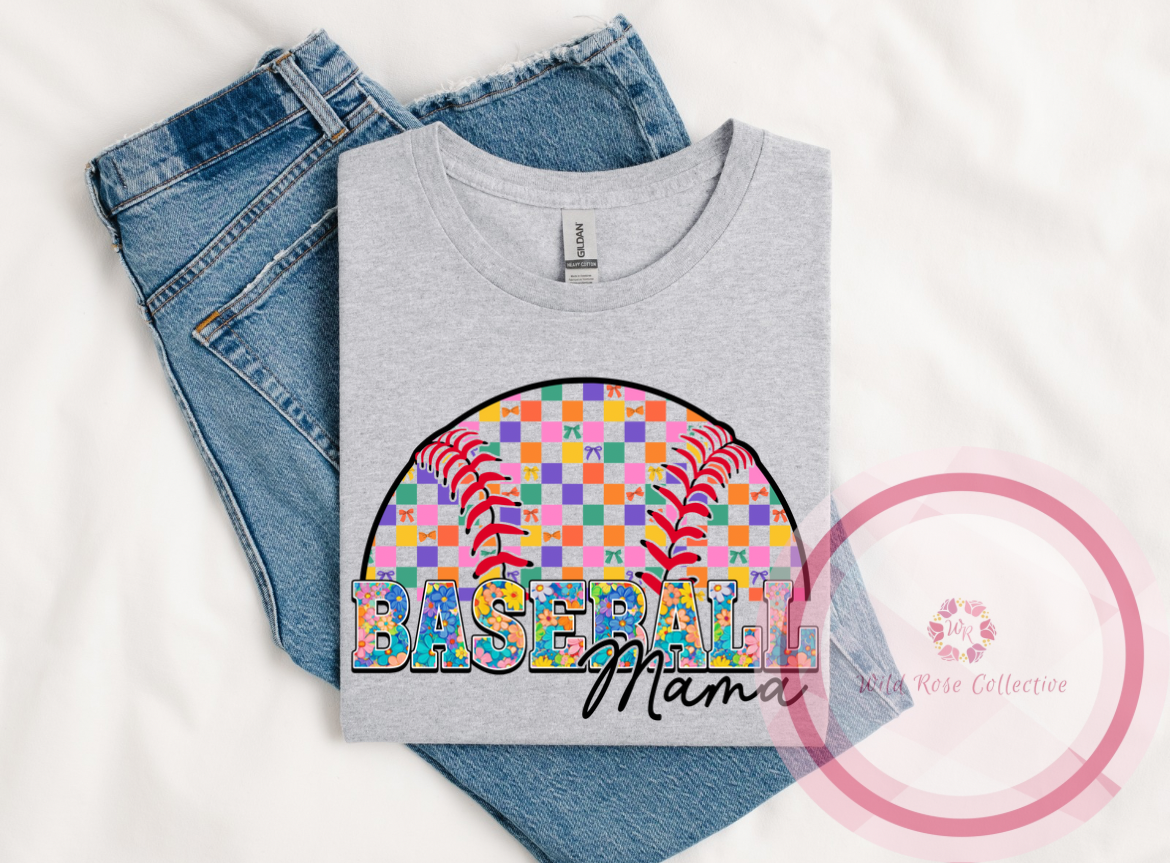 Retro Baseball Mama Tshirt