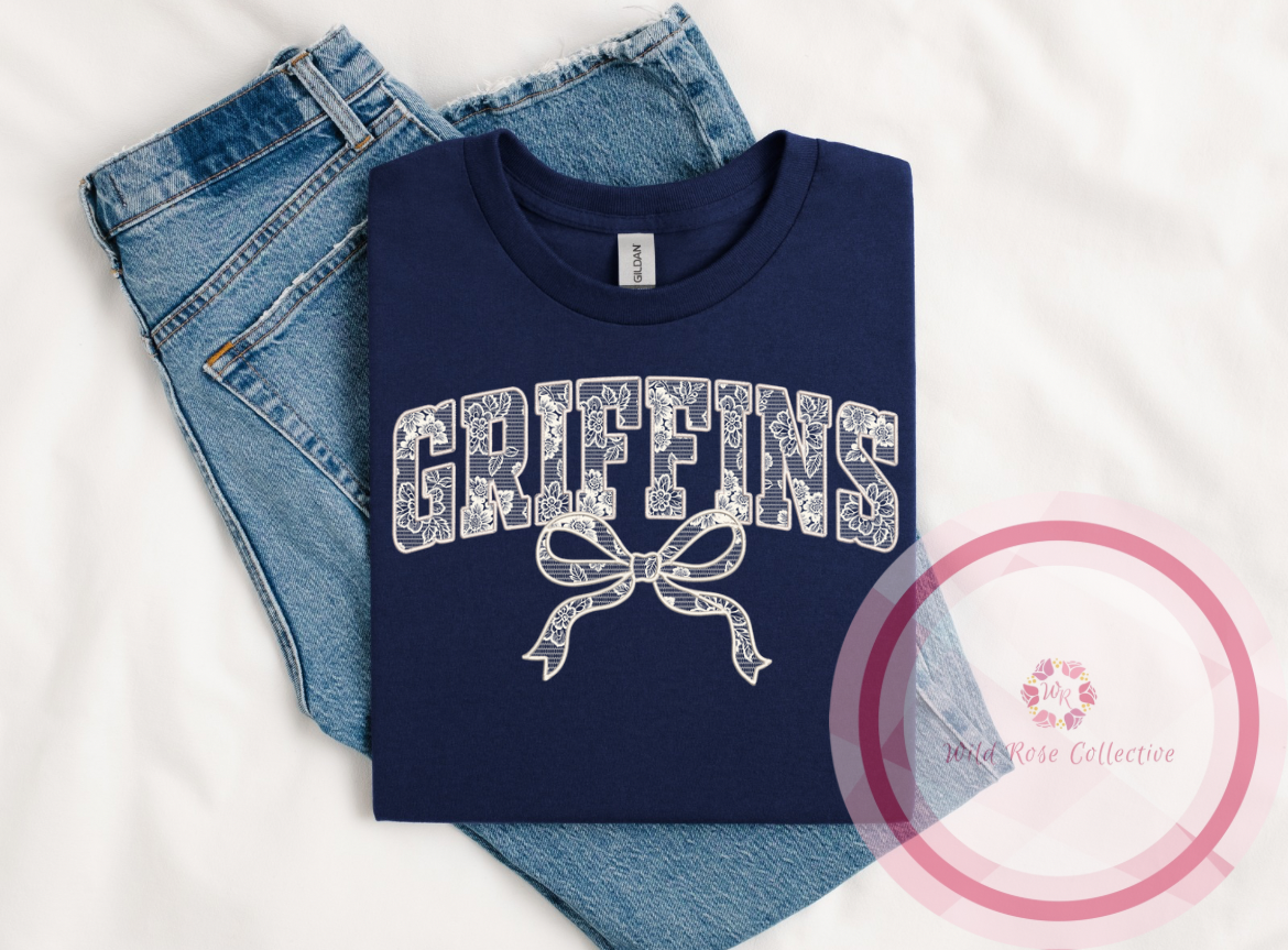 Griffins lace bow tshirt