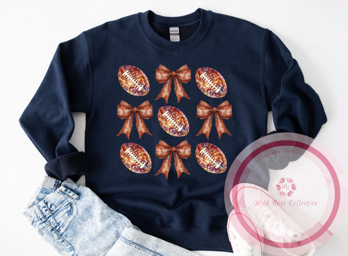 Football Bow Coquette Sweatshirt