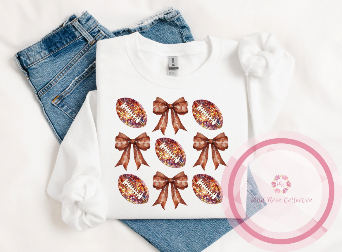 Football Bow Coquette Sweatshirt