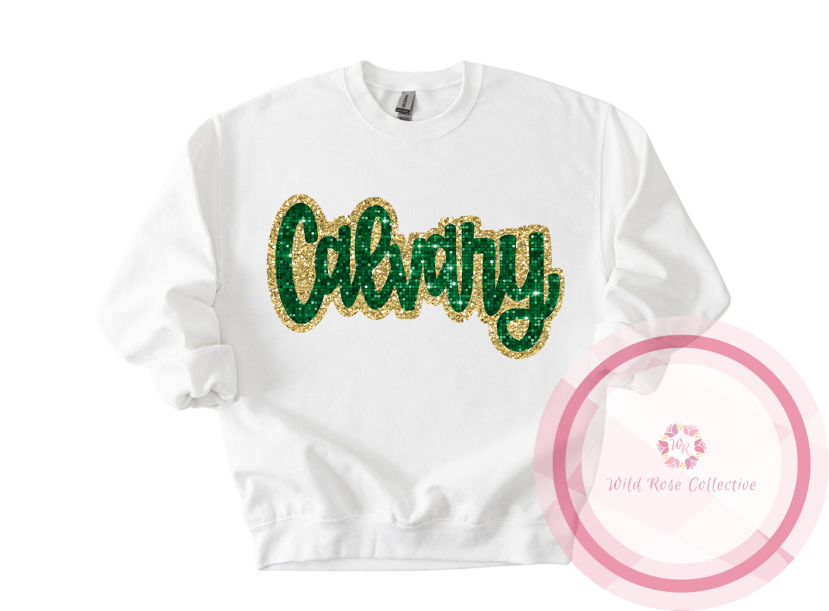 Calvary faux sequins sweatshirt