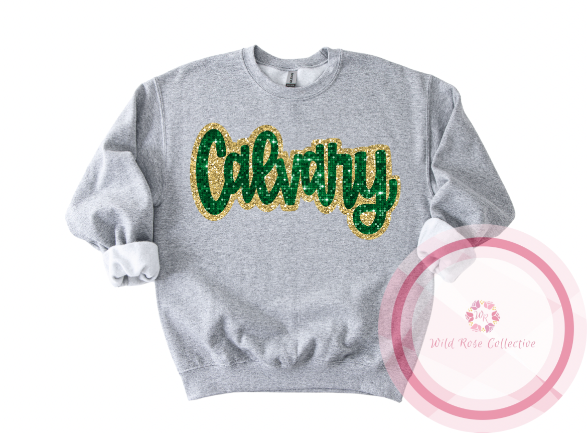 Calvary faux sequins sweatshirt