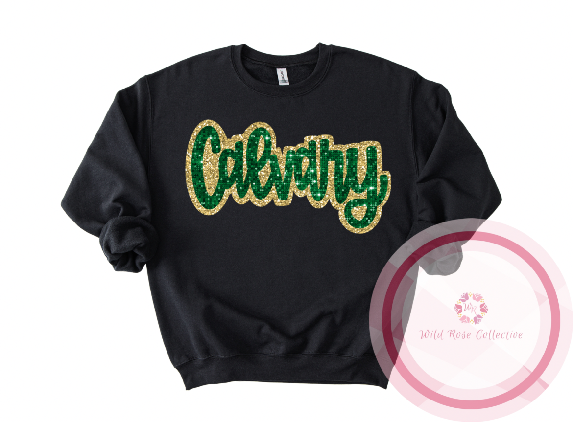 Calvary faux sequins sweatshirt