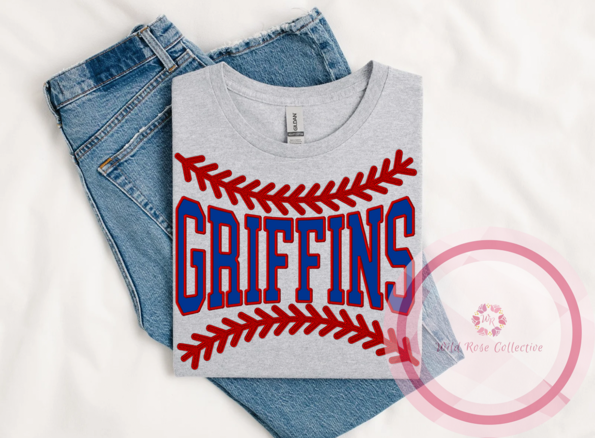 Griffins Embroidered Baseball Lace Tshirt