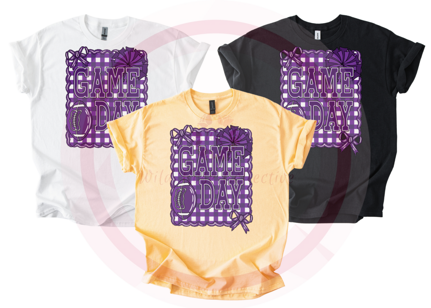 Game Day Tshirt - Purple Gingham