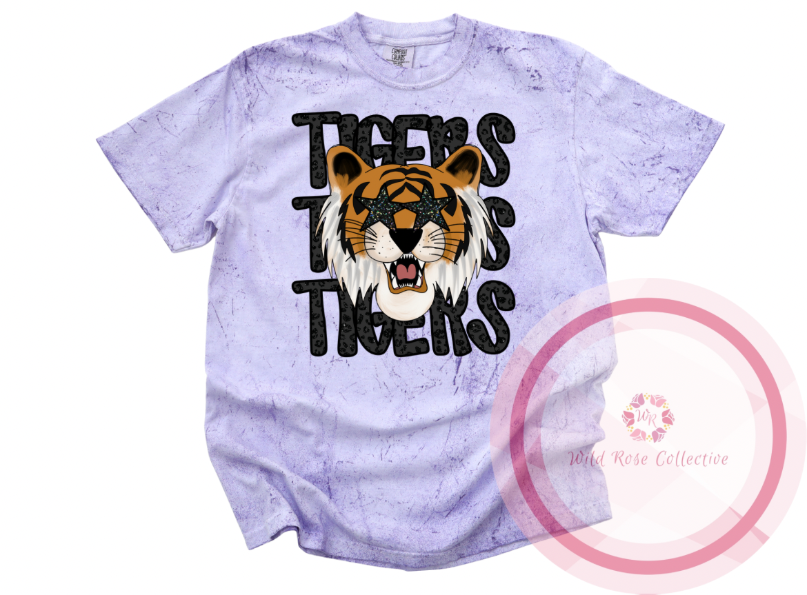Black Leopard Preppy Tigers Tshirt - Color Blast