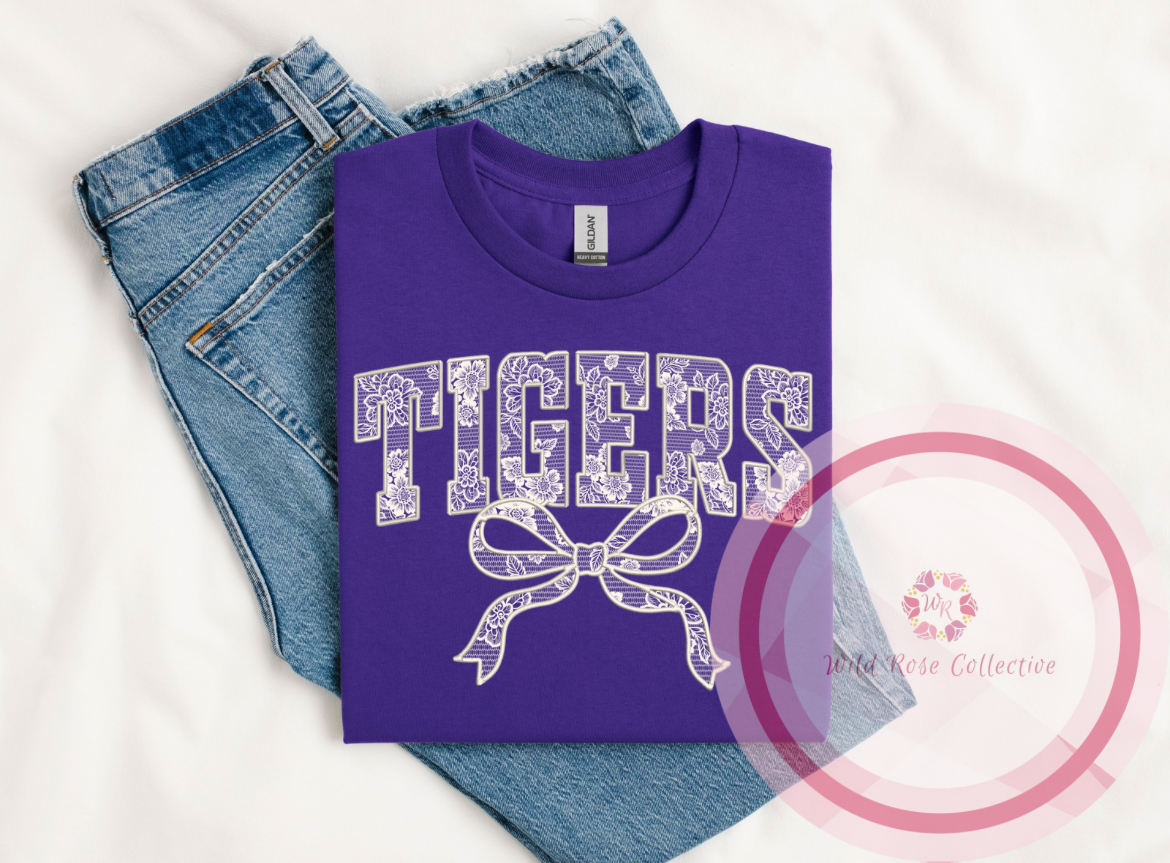 Tigers Lace Bow Tshirt