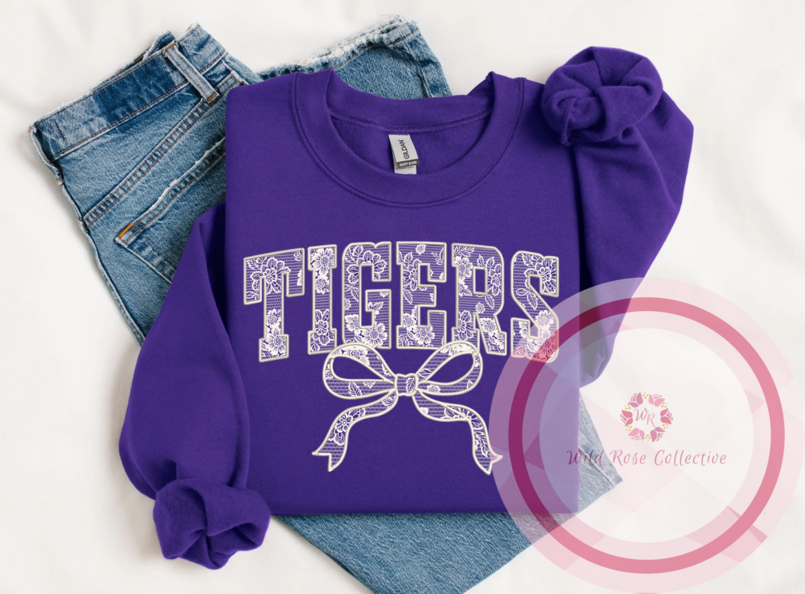 Tigers Lace Bow Sweatshirt