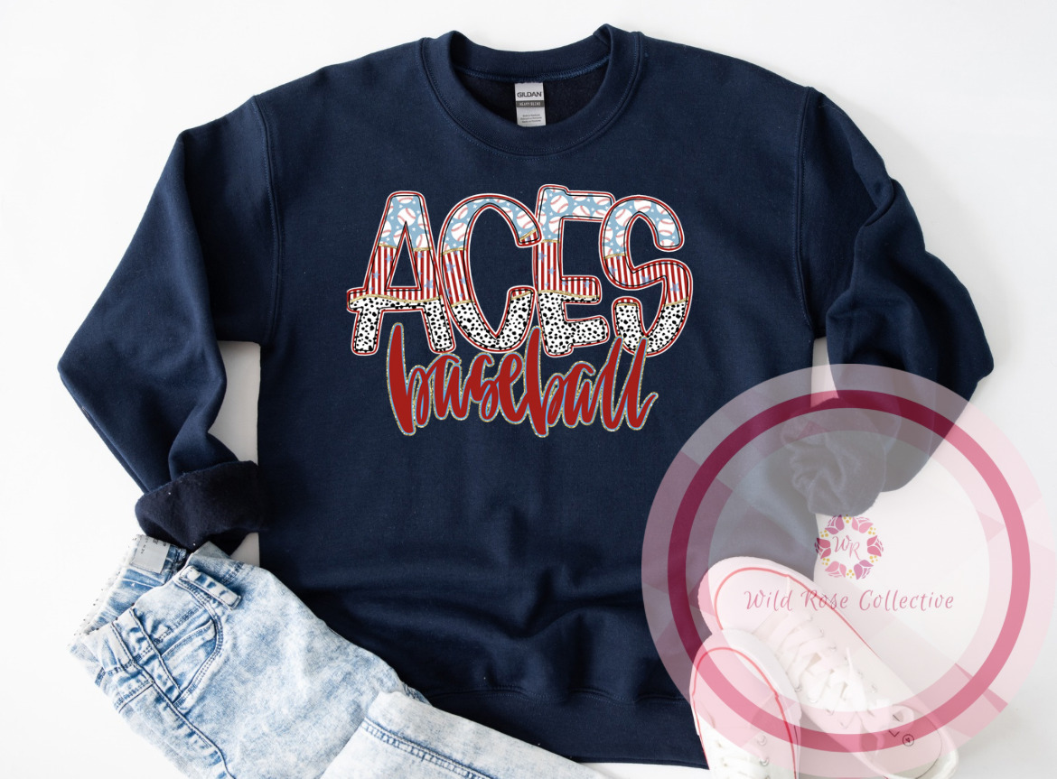 Aces Baseball Doodle Sweatshirt