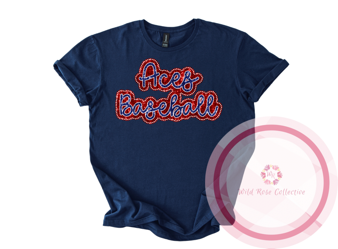 Aces Dotted Glitter Tshirt