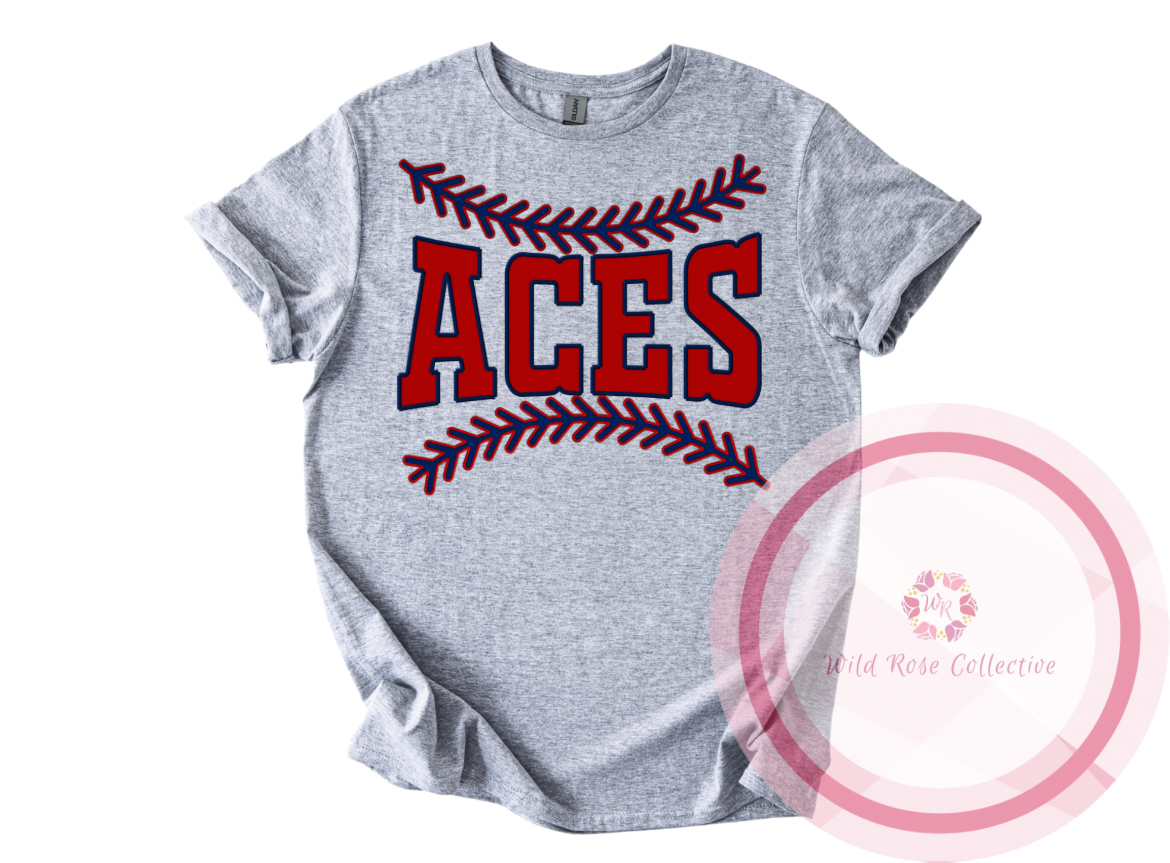 Aces Baseball Laces Tshirt