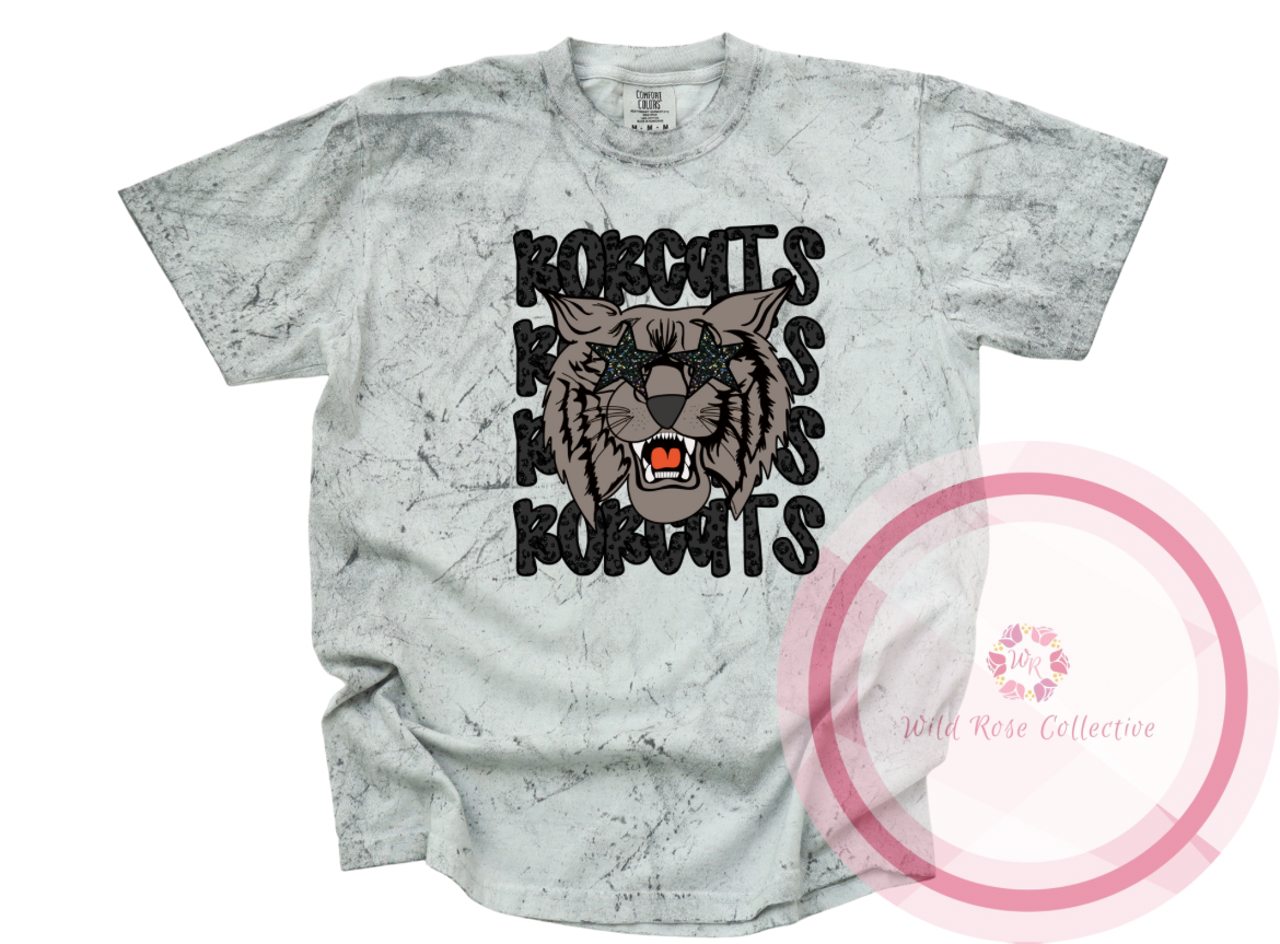 Black Leopard Preppy Bobcats Tshirt