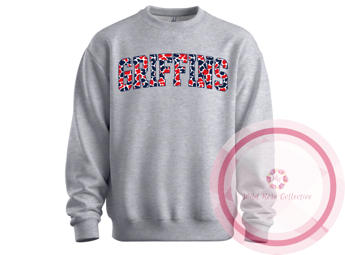 Griffins Varsity Red & Navy Camo Sweatshirt