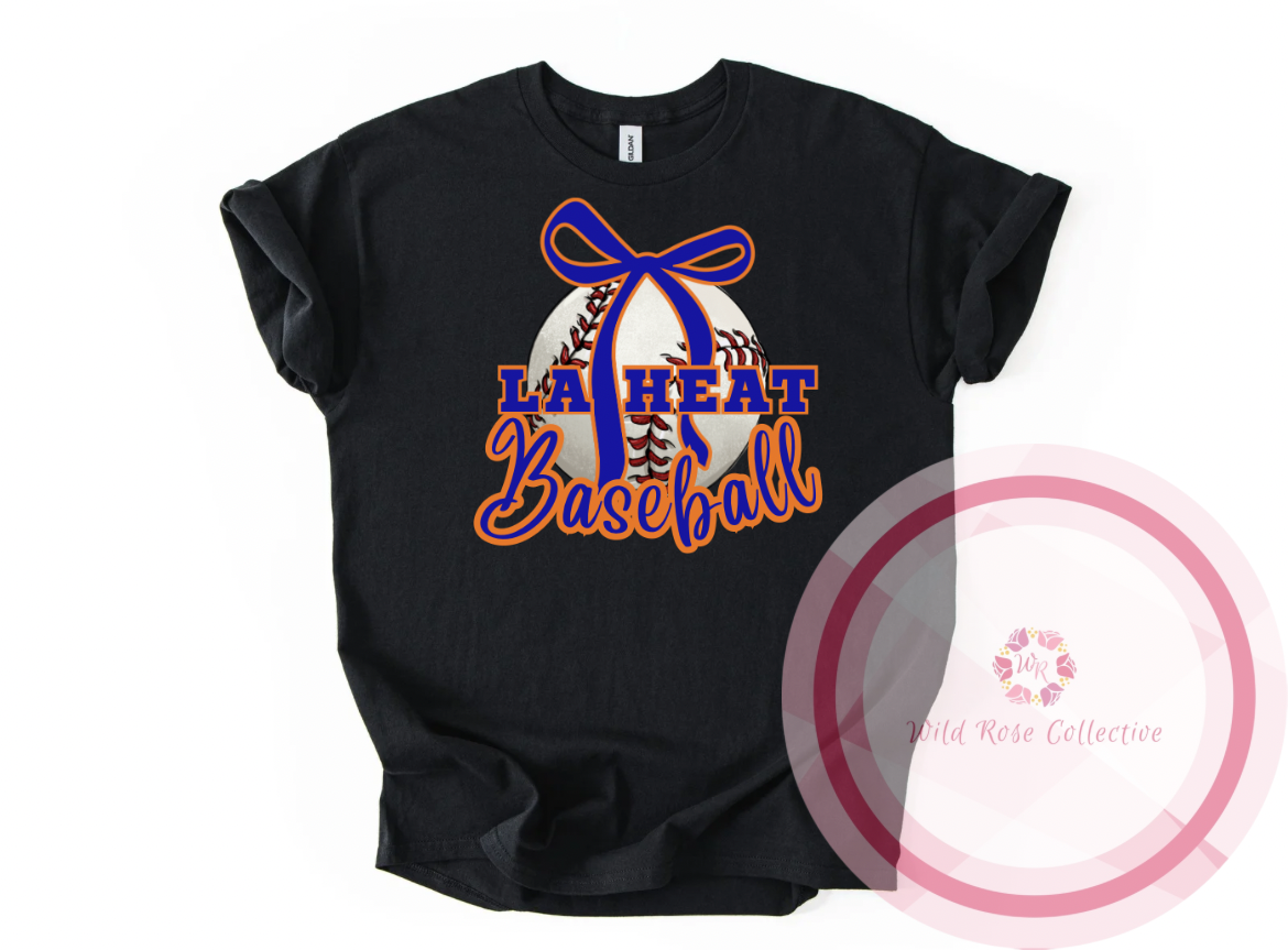 LA Heat Baseball Bow Tshirt