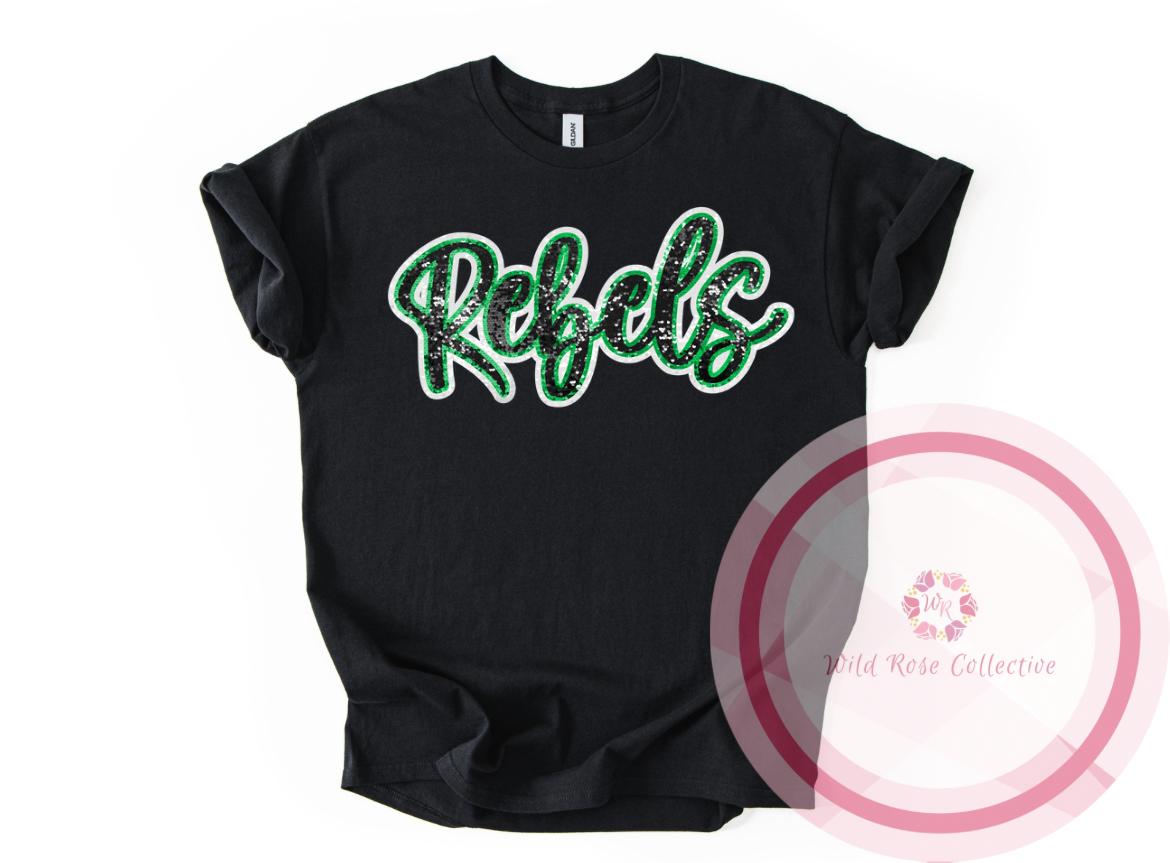 Rebels Faux Sequins Tshirt