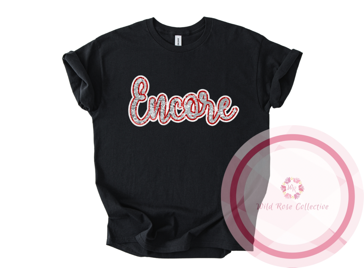 Encore Faux Sequins Tshirt