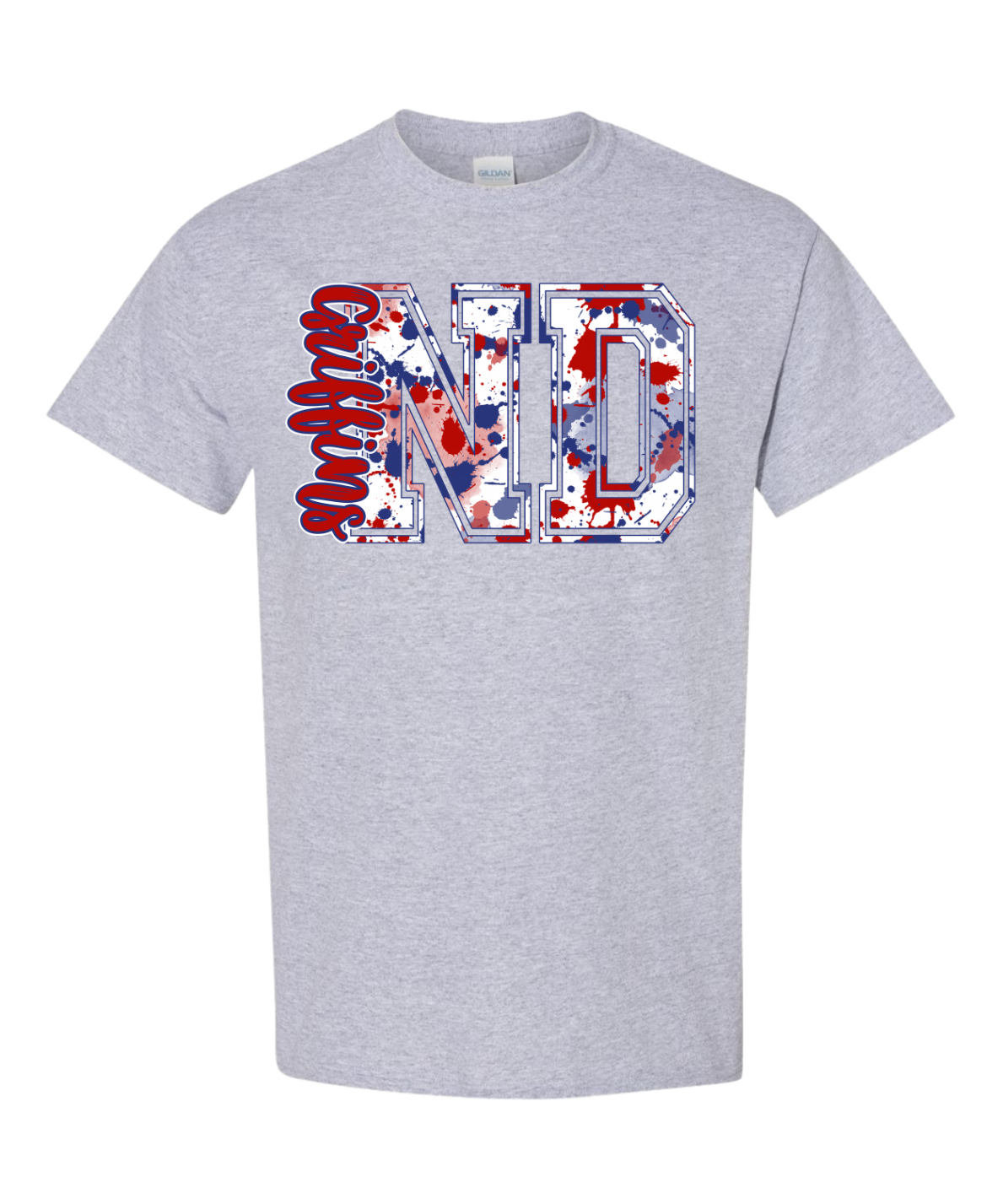 ND Griffins navy & red splatter
