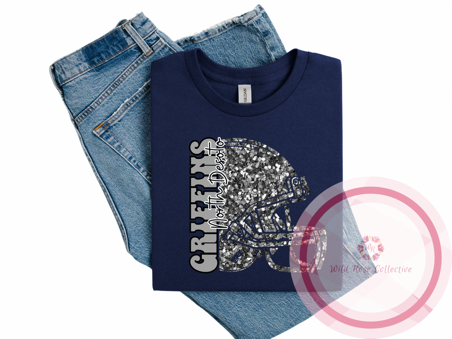 Griffins faux sequins helmet tshirt