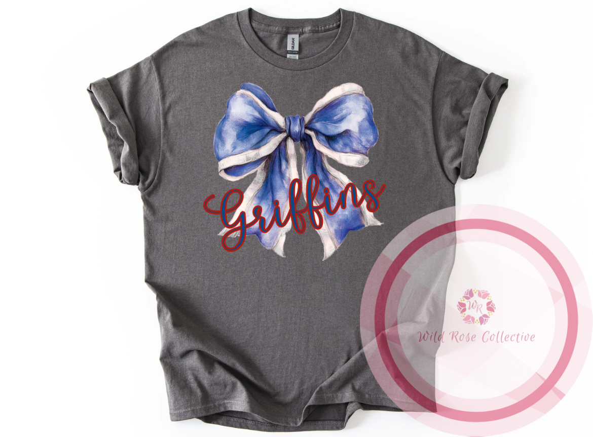 Griffins Watercolor Bow Tshirt