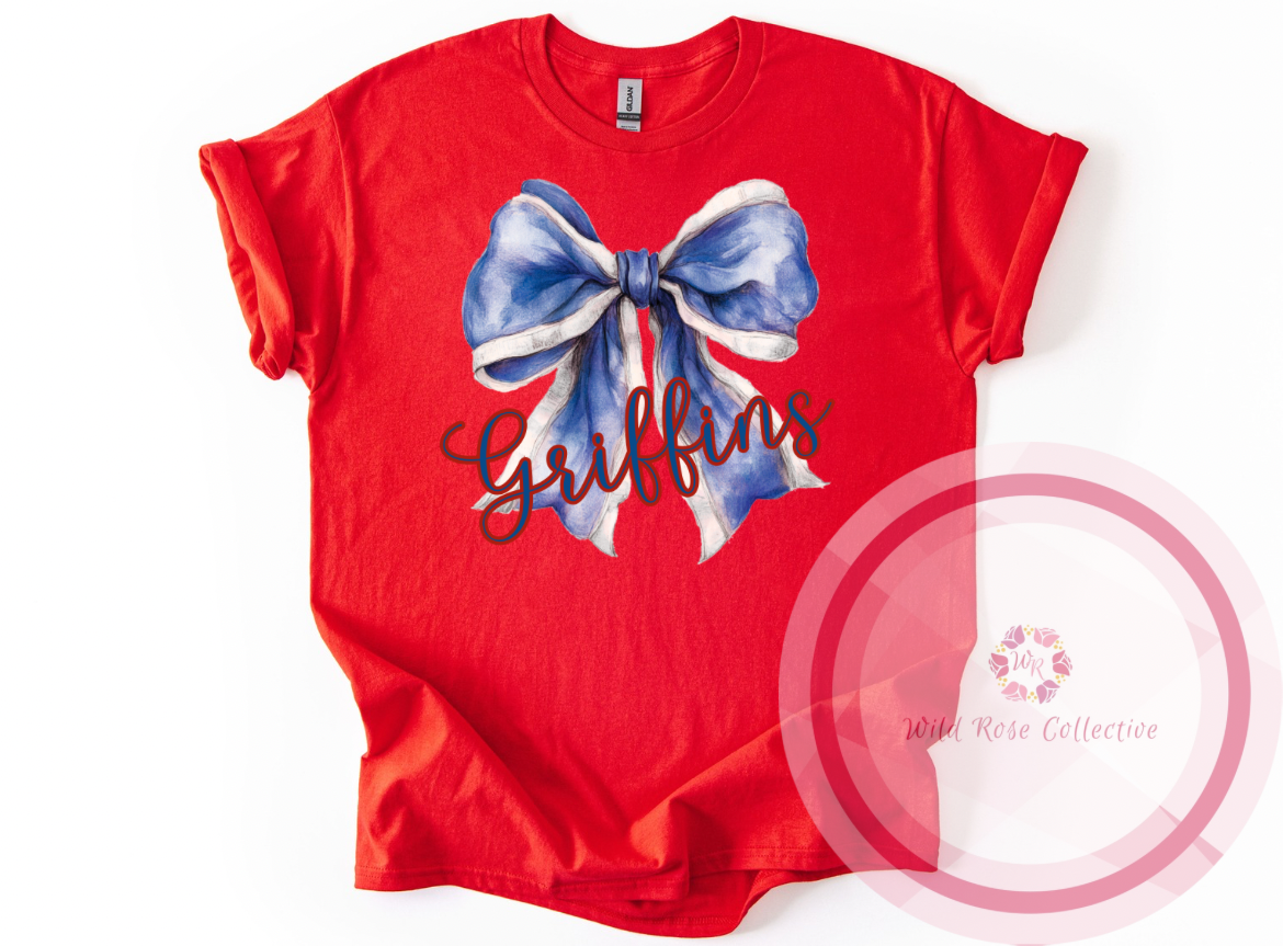 Griffins Watercolor Bow Tshirt
