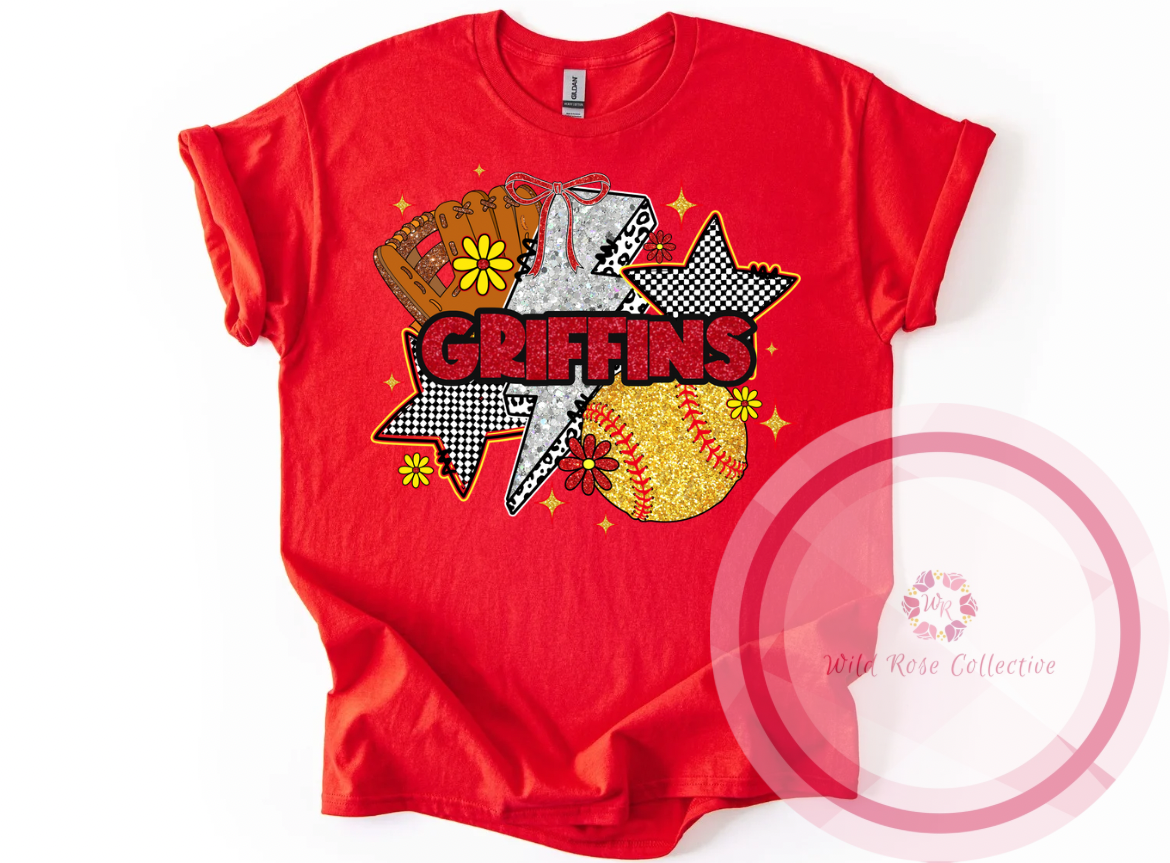 Griffins Glitter Softball Tshirt