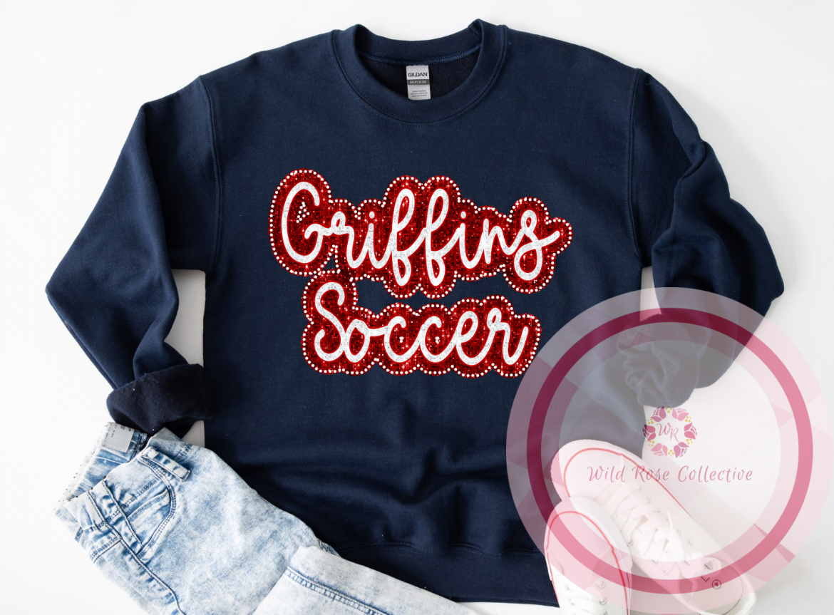 Griffins Soccer Dotted Glitter Sweatshirt