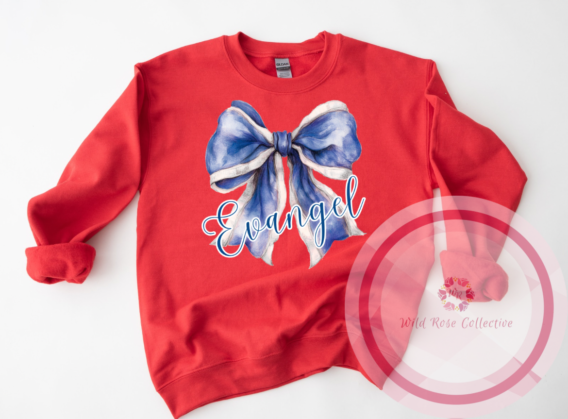Evangel Watercolor Bow Sweatshirt