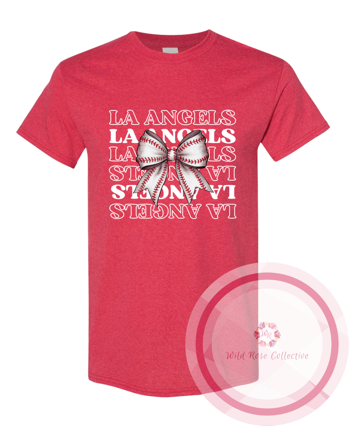 LA Angels baseball bow