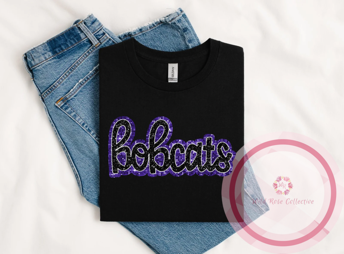 Bobcats faux sequins tshirt