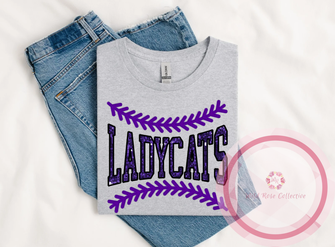 Ladycats softball lace tshirt