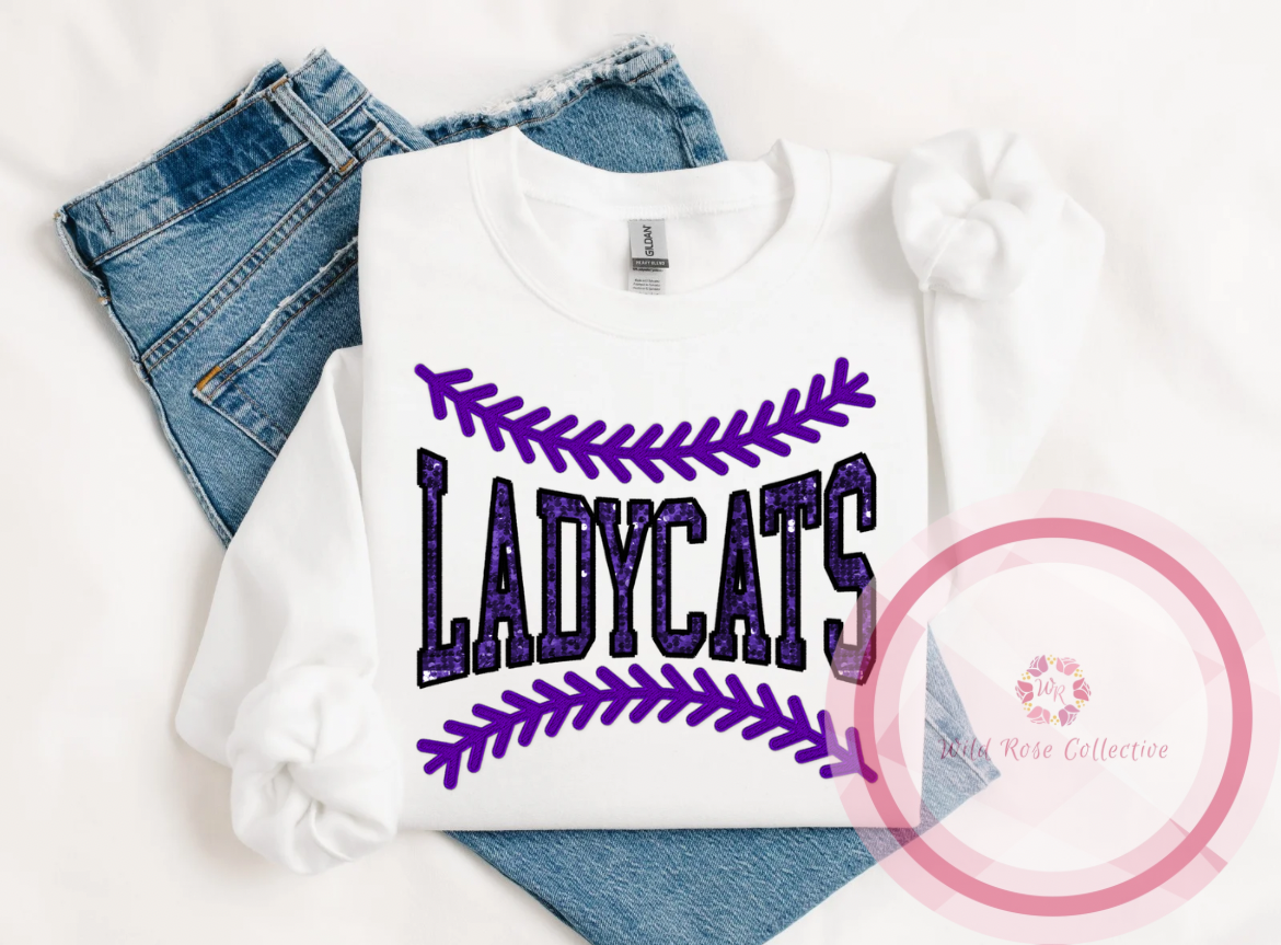 Ladycats softball lace sweatshirt