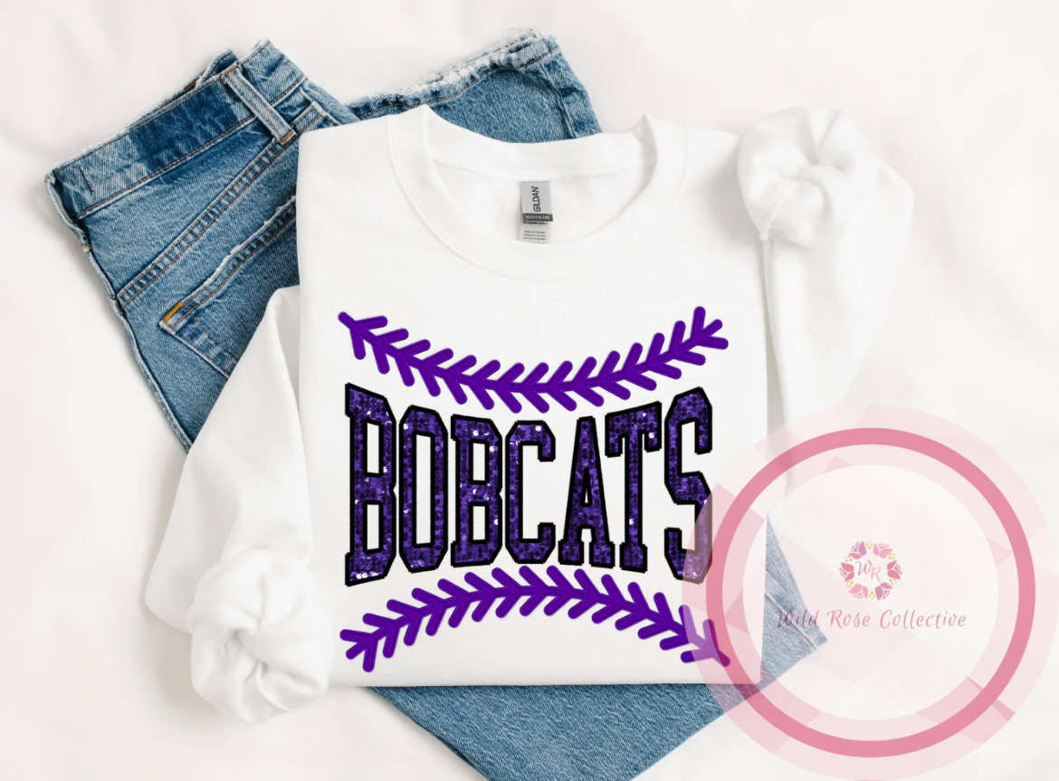 Bobcats baseball lace sweatshirt