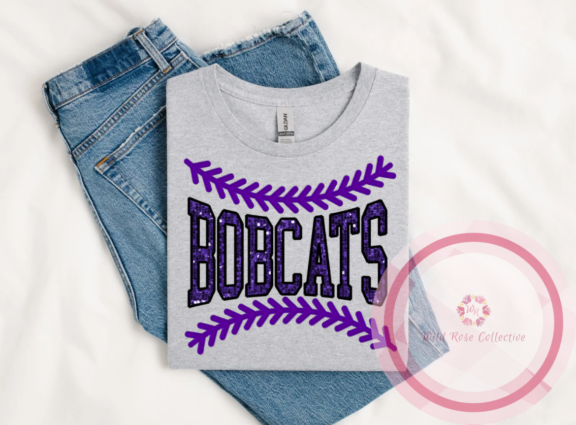 Bobcats baseball lace tshirt