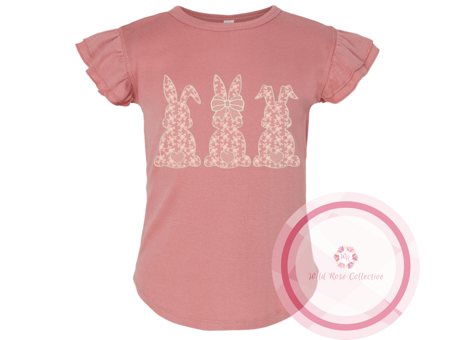 Lace bunny trio - flutter sleeve