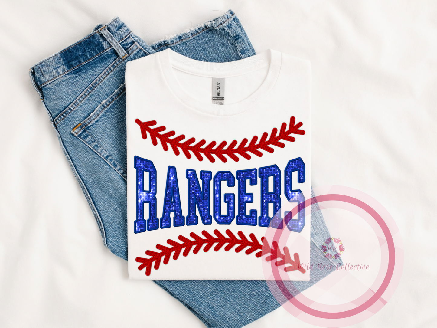 Rangers baseball lace tshirt