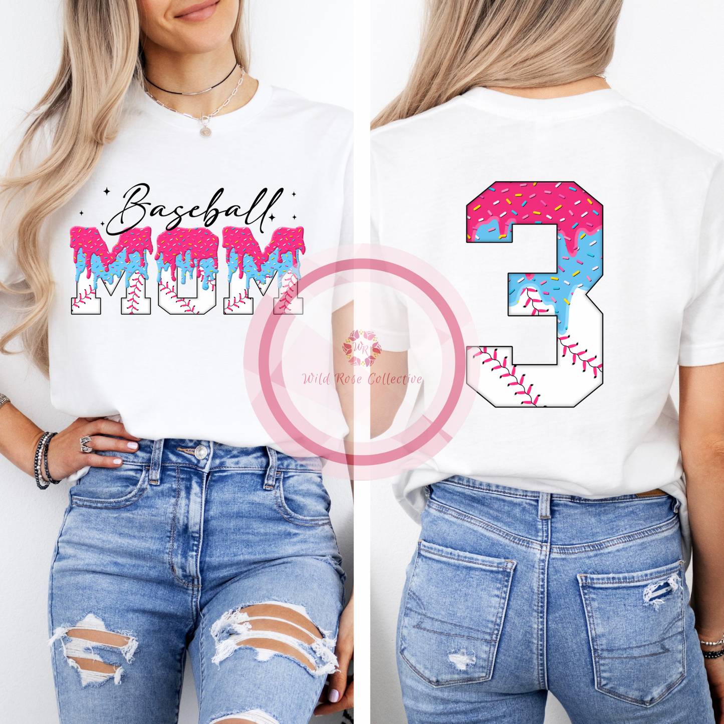 Baseball mom drip - custom number