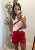 Sequin Baseball Laces Tank Top (multiple color options)
