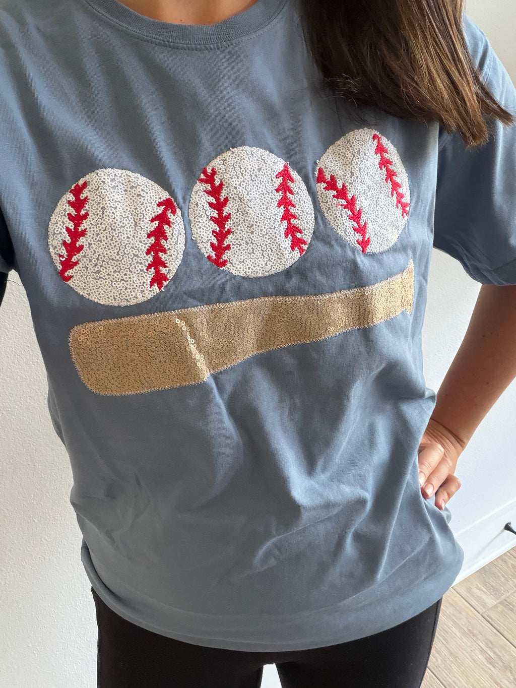 Homerun Hitter Sequin Tee *IN STOCK*
