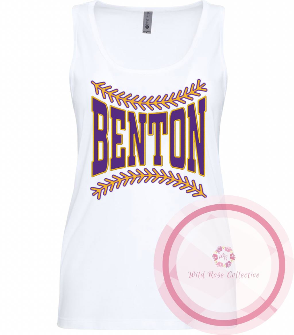 Benton Baseball Laces Cotton Tank Top