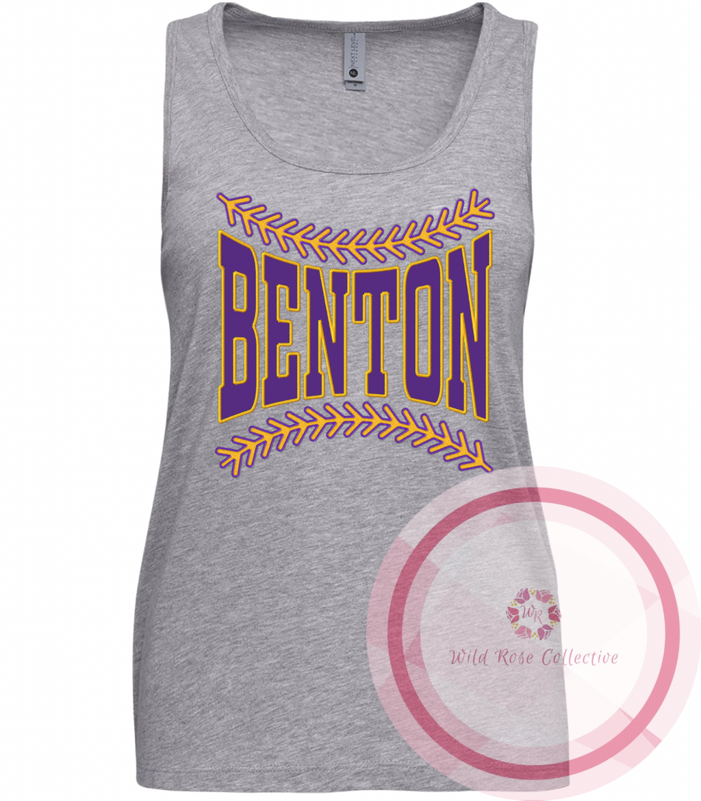 Benton Baseball Laces Cotton Tank Top