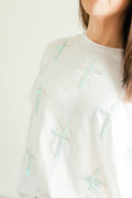 Cross Sequin Tee