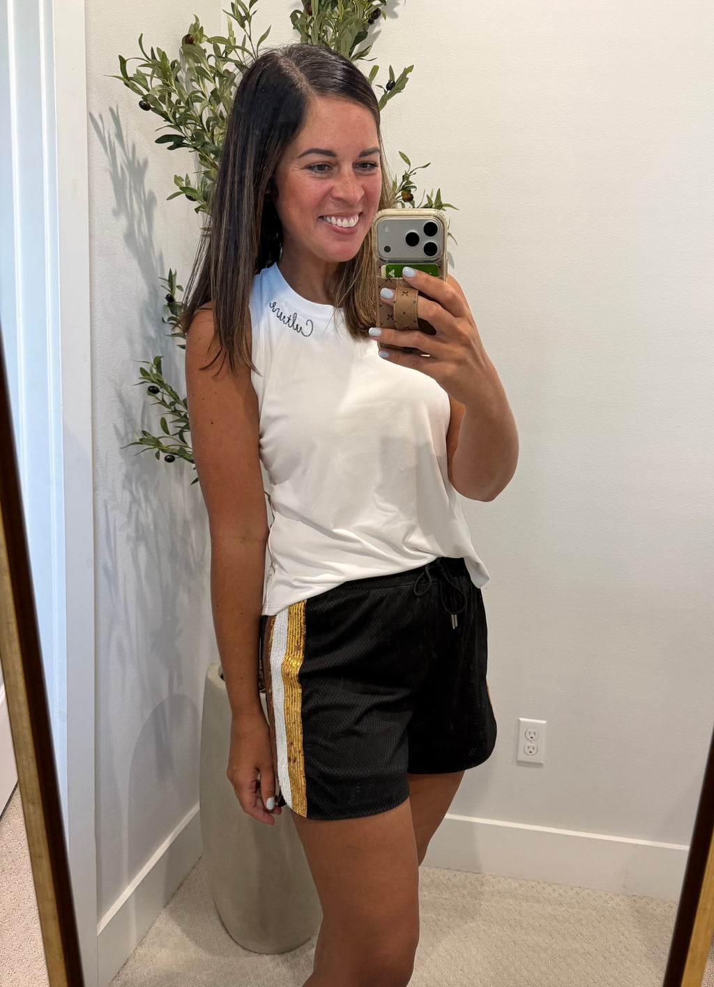 Black & Gold Sequin Shorts
