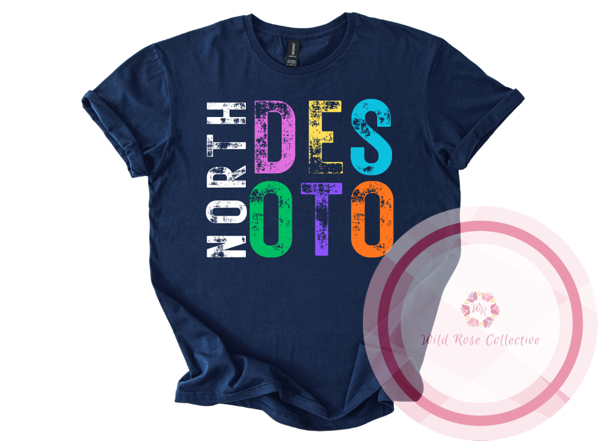 North DeSoto Color Letters Tshirt