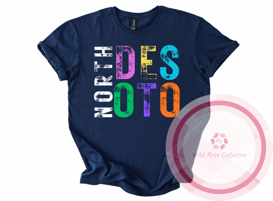 North DeSoto Color Letters Tshirt